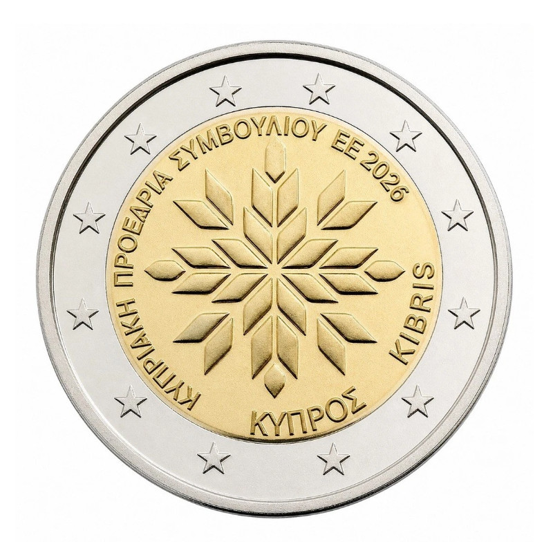 2 euros commémorative Chypre 2026 - Présidence de l’Union européenne.