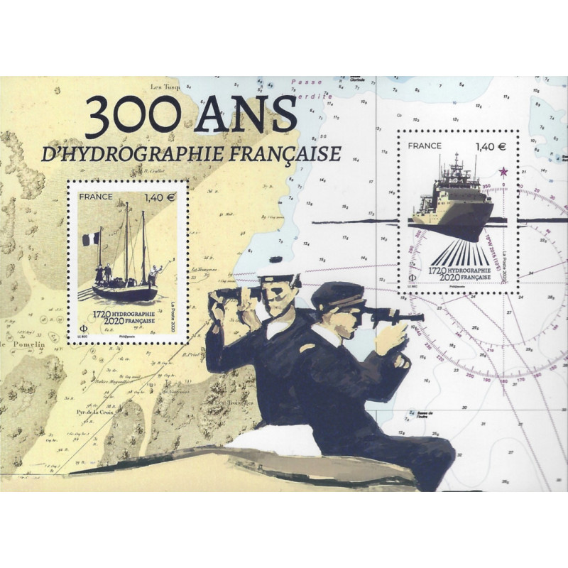Feuillet de 2 timbres 300 ans d'Hydrographie Française N°F5398 neuf**.