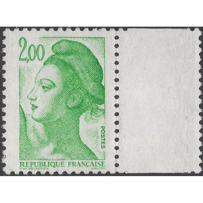 Marianne de Liberté timbre N°2484a sans bande phosphorescente neuf**.
