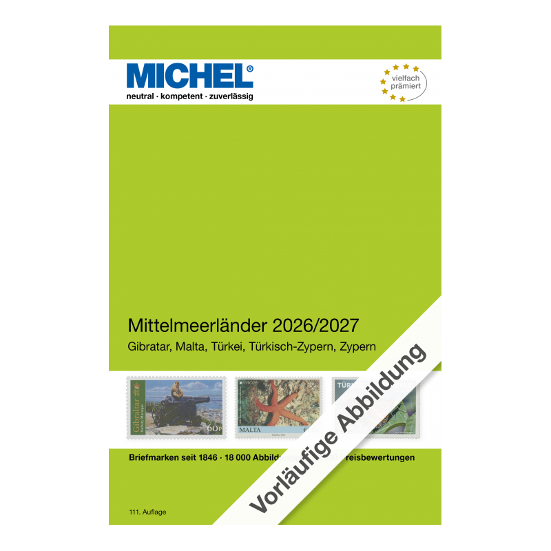 Catalogue de cotation Michel timbres de pays méditerranéennes 2026-2027.