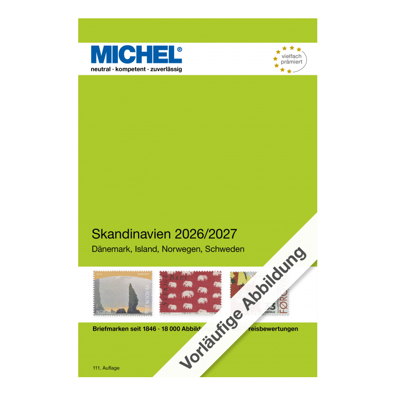 Catalogue de cotation Michel timbres de Scandinavie 2025-2026.