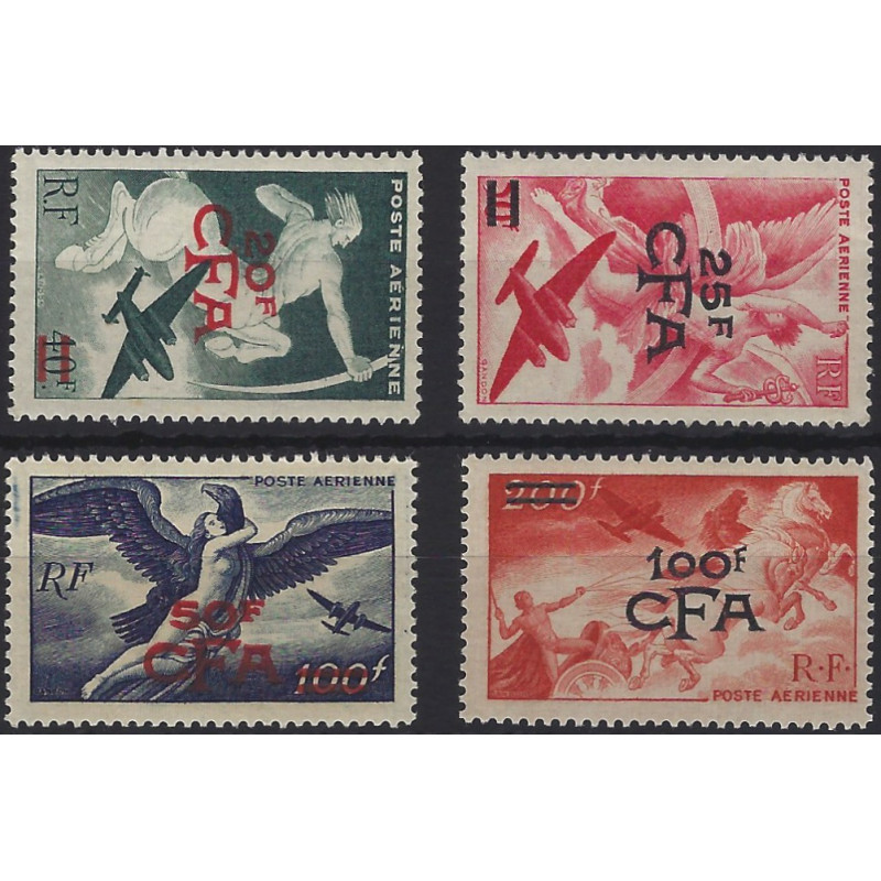 La Réunion série prototypes timbres poste aérienne CFA N°52-55 neuf**.