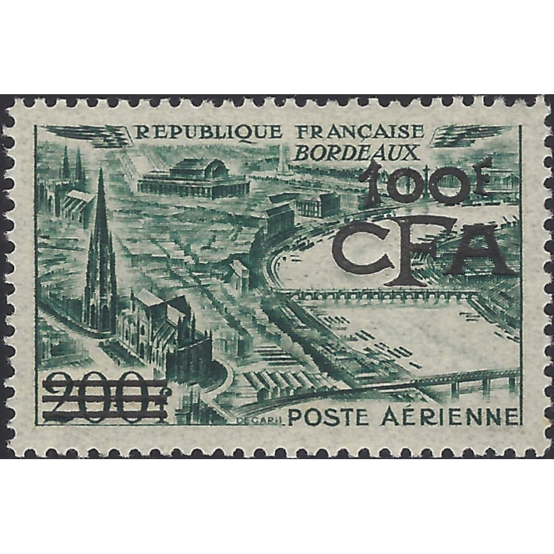 La Réunion Bordeaux timbre poste aérienne CFA N°49 neuf**.