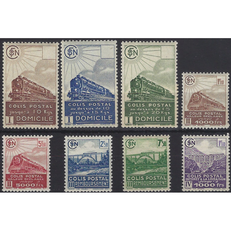 Timbres colis postaux de France N°174-181 série neuf**.