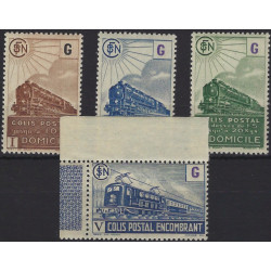 Timbres colis postaux de France N°221B-224 série neuf**.