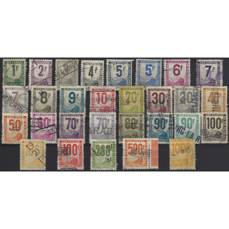 Timbres petits colis postaux de France N°1-26 série oblitéré.