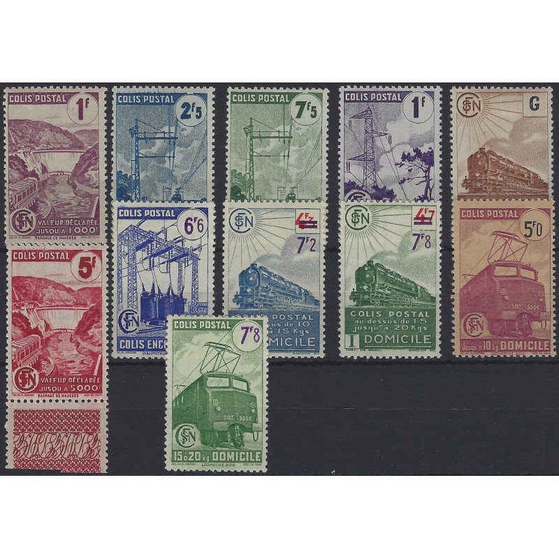 Colis postaux de France lot de 11 timbres neufs 1944-1945.