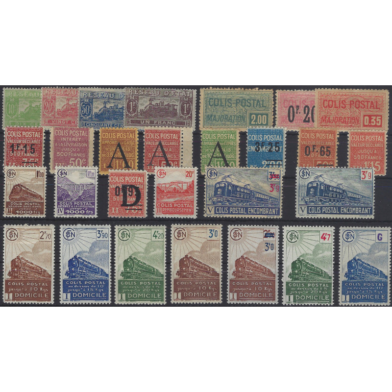 Colis postaux de France lot de 28 timbres neufs 1901-1945.