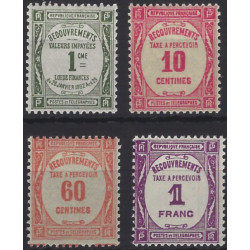 Timbres taxe de France recouvrements lot de 4 timbres neufs**.