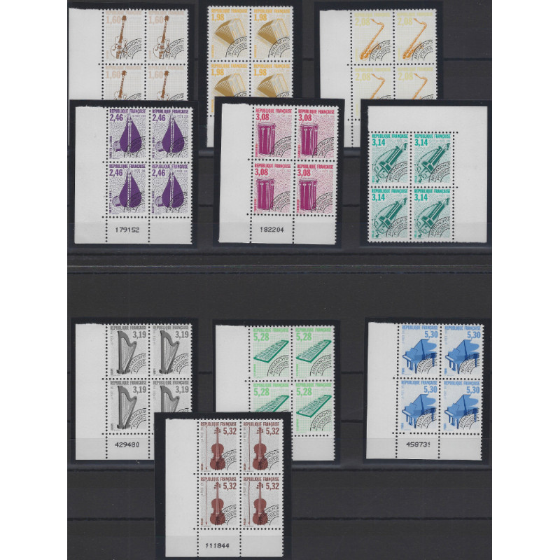 Timbres préoblitérés de France N°213A-223A série en bloc de 4 neuf**.