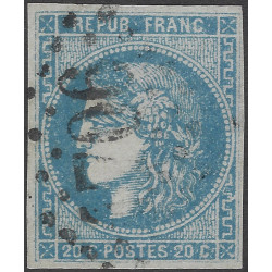 Bordeaux timbre de France N°46Aa bleu clair oblitéré.