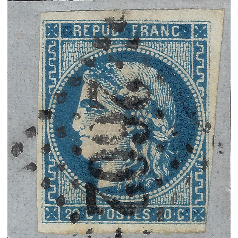 Bordeaux timbre de France N°46B variété sur petit fragment.