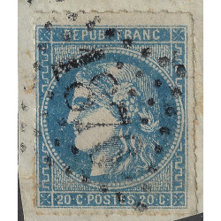 Bordeaux timbre de France N°46B percé en ligne sur fragment.