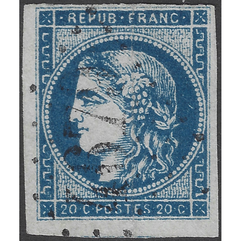 Bordeaux timbre de France N°45Cf bleu verdâtre foncé oblitéré.