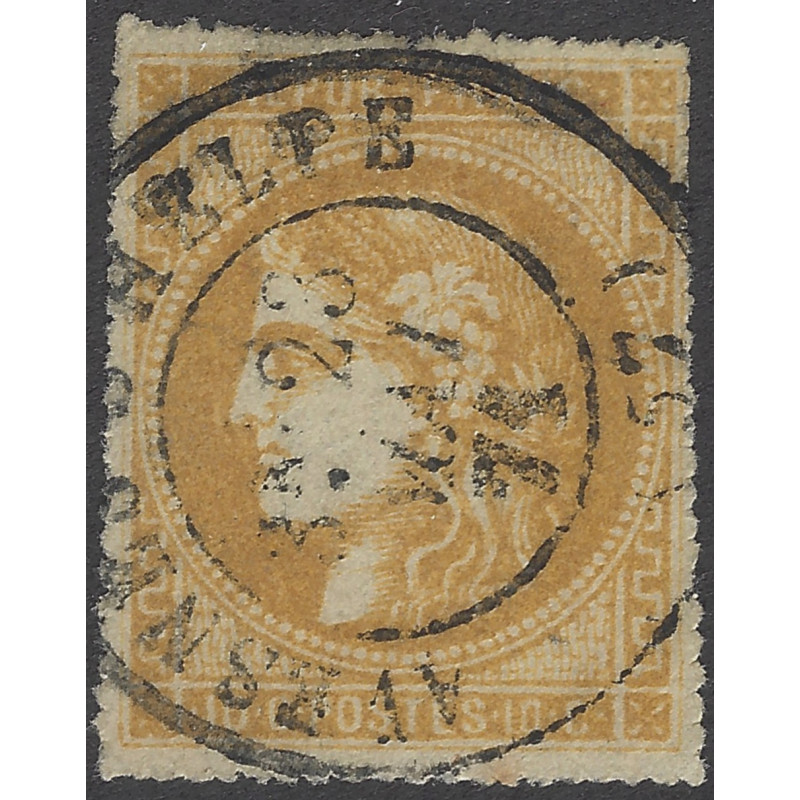Bordeaux timbre de France N°43B oblitéré percé en lignes.