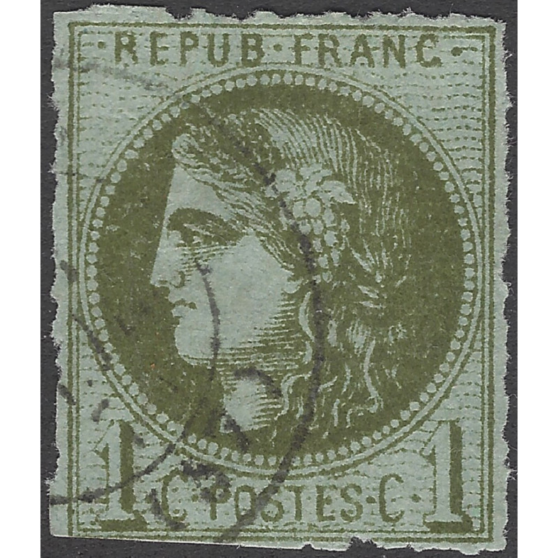 Bordeaux timbre de France N°39B percé en lignes oblitéré, R.