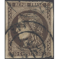 Bordeaux timbre de France N°47j brun très foncé oblitéré cachet à date T17.