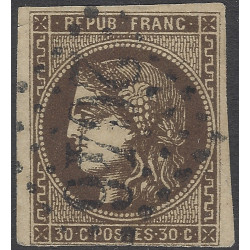 Bordeaux timbre de France N°47d brun foncé oblitéré.