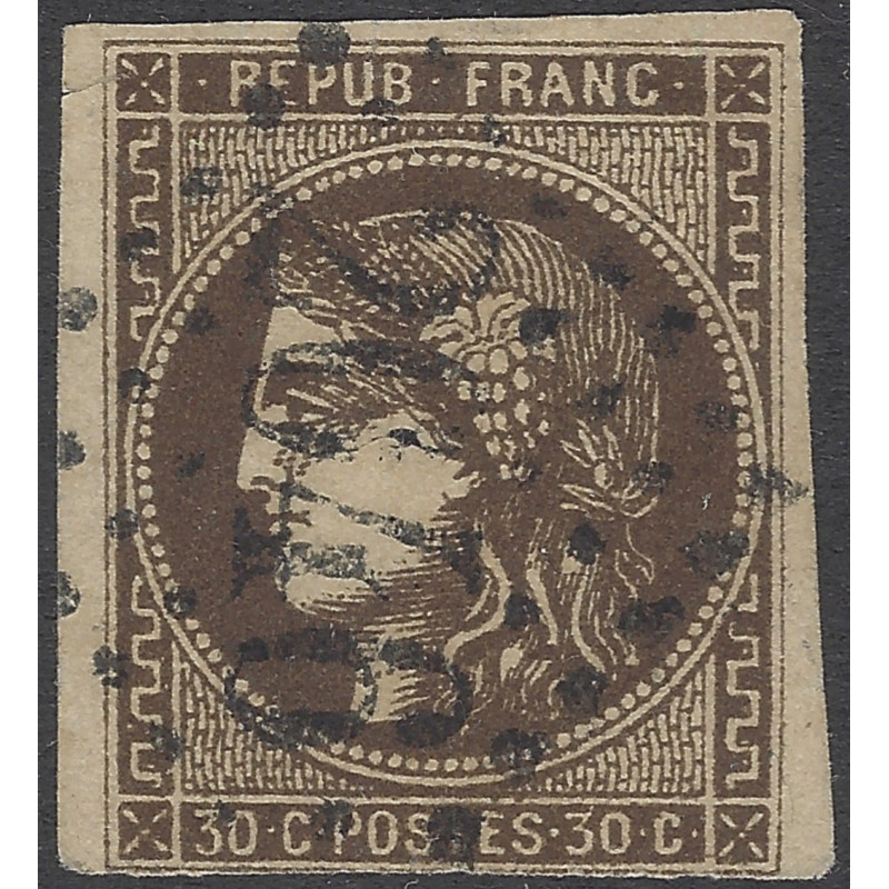 Bordeaux timbre de France N°47d brun foncé oblitéré.