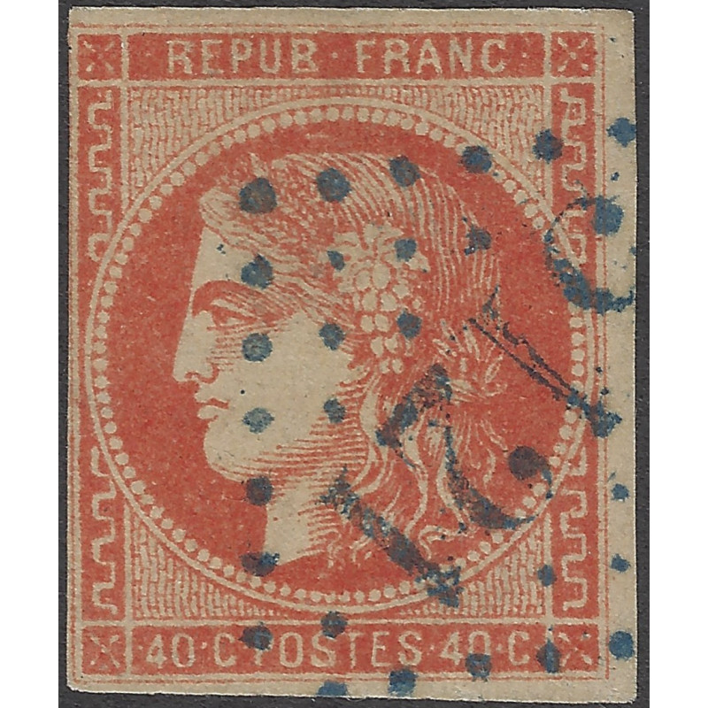 Bordeaux timbre de France N°48a oblitéré losange bleu GC 5121, R.