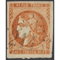 Bordeaux timbre de France N°48h jaune orange oblitéré.