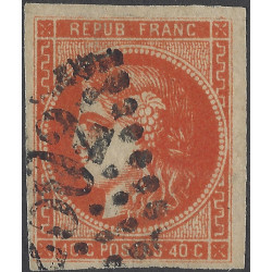 Bordeaux timbre de France N°48a orange vif oblitéré.