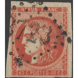 Bordeaux timbre de France N°48c rouge orange oblitéré.