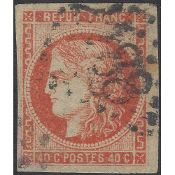 Bordeaux timbre de France N°48c rouge orange oblitéré.