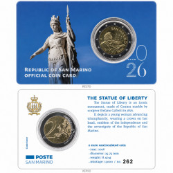 2 euros Saint Marin 2026 - Statue de Liberté en coincard BU.