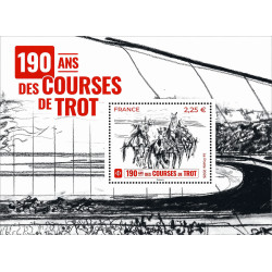 Feuillet de timbre 190 ans des courses de trot N°F5980 neuf**.