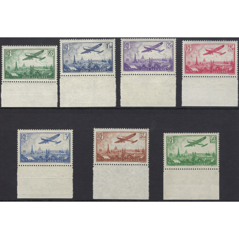 Timbres poste aérienne N°8-14 série Paris bord de feuille neuf**.