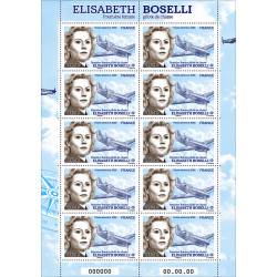 Feuillet 10 timbres Poste aérienne Elisabeth Boselli N°F102a neuf**.