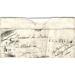 Marque postale 36 PREUILLY sur pli signé de René Louis de La Poëze d'Harambure.