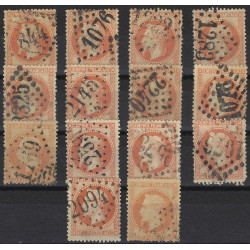 Losange Gros chiffres sur Empire N°31 lot de 14 timbres.