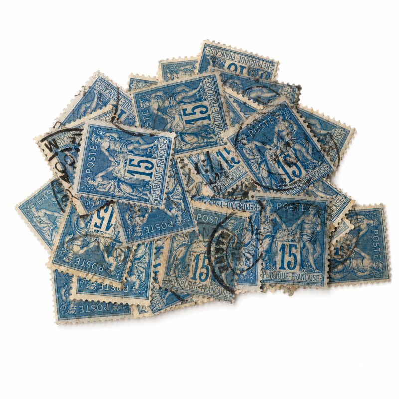 Sage timbre de France N°90 lot de 90 exemplaires oblitérés pour étude.