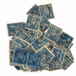 Sage timbre de France N°101 lot de 90 exemplaires oblitérés pour étude.