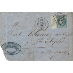 Empire timbre de France N°29B Bdf oblitéré GC 2598 sur pli pour Neufchâtel 1868.