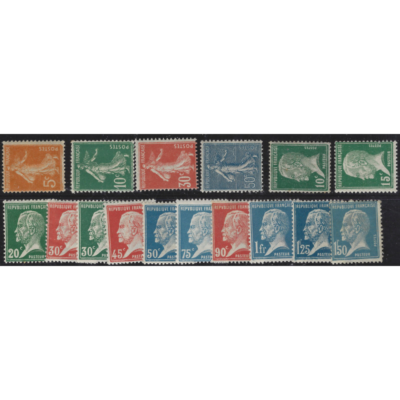 Semeuse / Pasteur timbres de France - lot de 2 séries neufs.