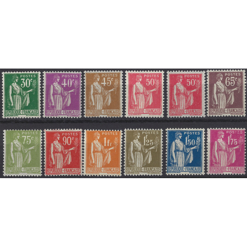 Type Paix timbres de France N°280-289 et 283g série neuf**.