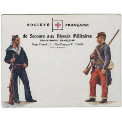 Croix-Rouge carte postale illustrée secours aux blessés militaires neuf.
