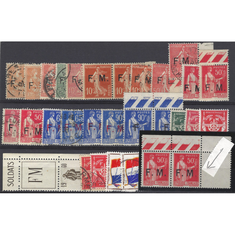 Franchise militaire sélection de timbres neufs et oblitérés.