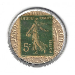 Porte timbre métallique Crédit Lyonnais 1920.