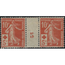 Croix-Rouge timbre de France N°147 paire millésime neuf*.