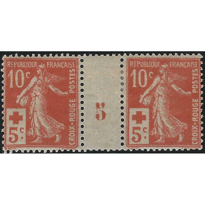 Croix-Rouge timbre de France N°147 paire millésime neuf*.