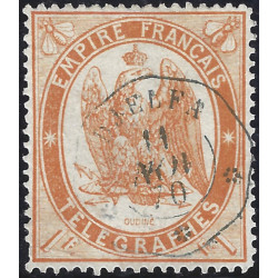 Timbre télégraphe N°7 oblitéré Djelfa Algérie 11 novembre 1870.