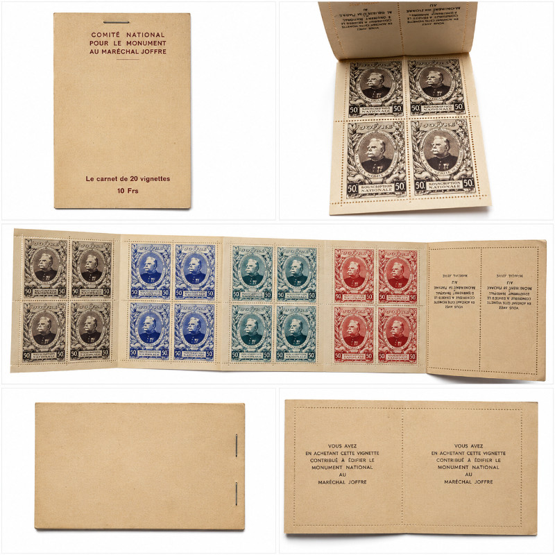 Carnet complet de vignettes Comité national pour le Monument au Maréchal Joffre.