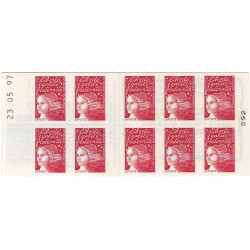 Carnet de 10 timbres Marianne de Luquet N°3085-C1 daté.