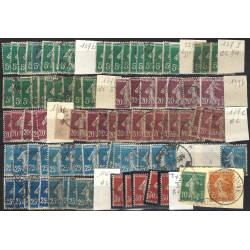 Lot de timbres de France type Semeuse 1907-1937 oblitérés.