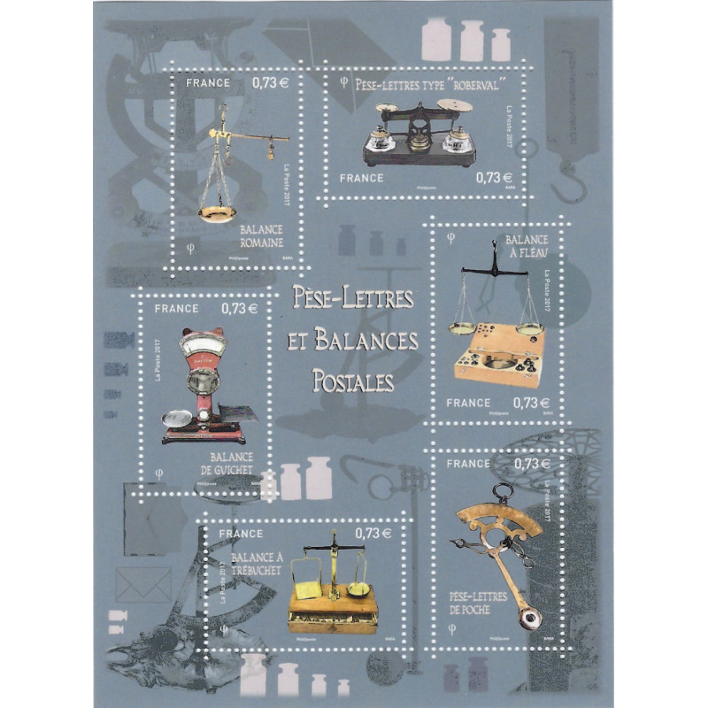 Feuillet de 6 timbres Pèse-lettres et balances postales N°F5191 neuf**.