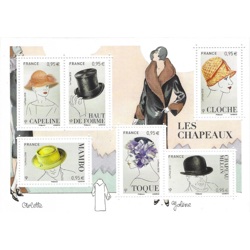 Feuillet de 6 timbres Les Chapeaux N°F5277 neuf**.